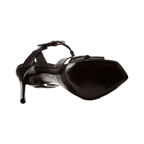 Saint Laurent Tribute 105 Leather Sandal, Black - Picture 4 of 5